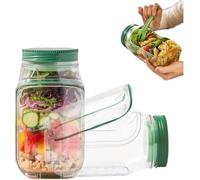 The Original Salad Pod,Salad Pod Side Open with Leakproof Dressing Compartment, Microwave/Dishwasher/Freezer Safe for Meal Prep & Travel Suitable for Home, Outdoor, Travel and Party (1 Pcs)