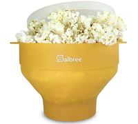 The Original Salbree Collapsible Silicone Microwave Popcorn Popper Maker Machine, Microwavable Bowl Holds 16 Cups, Uses Hot Air and Oil Always Optional - The Most Colors Available (Yellow)