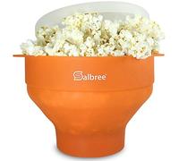 The Original Salbree Collapsible Silicone Microwave Popcorn Popper Maker Machine, Microwavable Bowl Holds 16 Cups, Uses Hot Air and Oil Always Optional - The Most Colors Available (Orange)