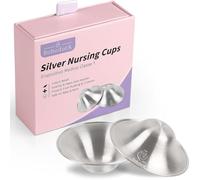 The Original Silver Nursing Cups,925 Silver Nipple Shields for Nursing Newborn, Newborn Breastfeeding Essentials Must Haves for Soothe and Protect Your Nursing Nipples (Small)