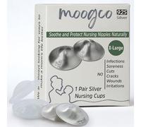 The Original Silver Nursing Cups - Silver Nipple Shields - Silver Cups Breastfeeding for Nursing Newborn - Protect and Soothe Your Nursing Nipples (925k X-Large)