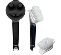 The Original Smiling Sponge Handle Soap Dispensing Handle for Scrub Daddy Sponge and Smilyeez Dishwand (Black & Black Combo)