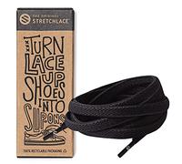 THE ORIGINAL STRETCHLACE | Elastic Shoe Laces | As Seen on Shark Tank | Flat Stretch Shoelaces 55" Inches (139 cm), Black