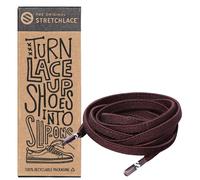 THE ORIGINAL STRETCHLACE Elastic shoe laces, flat stretch shoelaces, dark brown, 45 in (114 cm)