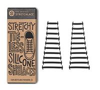 THE ORIGINAL STRETCHLACE No Tie Elastic Silicone Shoelaces for Kids and Adult (Black)