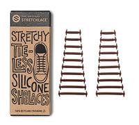 THE ORIGINAL STRETCHLACE No Tie Elastic Silicone Shoelaces for Kids and Adult (Brown)