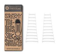 THE ORIGINAL STRETCHLACE No Tie Elastic Silicone Shoelaces for Kids and Adult (White)