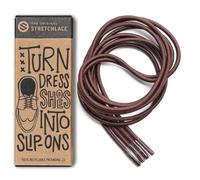 THE ORIGINAL STRETCHLACE Round Elastic Dress Laces | Effortless Slip-On Solution for Dress Shoes (Dark Brown, 31")