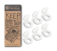 THE ORIGINAL STRETCHLACE Shoelace Knot Clips Keep Shoe Laces Tied & Secure | Shoelace Bow Clip Accessory, White
