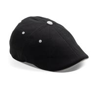 The Original UFC Eight Panel Boston Scally Cap - Flat Cap Cotton Fitted Hat for Men - Black, Black, S