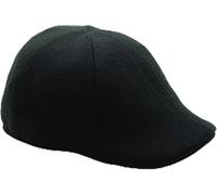 The Original UFC Six Panel Boston Scally Cap - Flat Cap Fitted Hat for Men - Black, Black, M-L