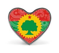 The Oromo Liberation Flag Paisley Novelty Metal Badges Love Shape Heart Form Brooch Pin Clothes Hat Bag Accessories
