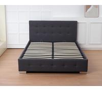 Outdoor Living (NW) Ltd The Oslo Grey Linen Tufted Ottoman Bed Frame - King