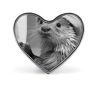 The Otter after Bathing Cute Brooch Pin for Men Women Badge | Heart Lapel Pins For Bag Hat Wedding Party