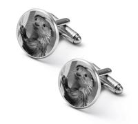 The Otter after Bathing Cute Cufflinks for Men Shirt Studs | Classic Alloy Cuff Link Wedding Business