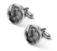 The Otter after Bathing Cute Cufflinks for Men Shirt Studs | Classic Alloy Cuff Link Wedding Business