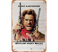 The Outlaw Josey Wales 1976 Metal Retro Tin Sign Wall Decoration 12 x 8 inches Movie Poster Vintage Look