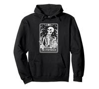 The Overthinker Skeleton Tarot Card Design Pullover Hoodie