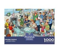 The Overwhelmed Airport Security Check Wooden Jigsaw Puzzle Waterproof 1000 Piece Puzzles for Adults Gifts Fun Challenging Games