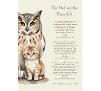 The Owl and the Pussy-Cat Illustrated Poem by Edward Lear, Classic Children's Literature Art Print. Size A4