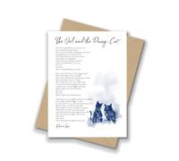 The Owl and the Pussycat Poem, A5 Greeting Card, Poetry, Edward Lear, Inspirational, Gift Idea