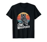 The Owl Whisperer Retro Owl Lover Sunset T-Shirt