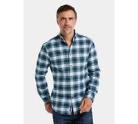 The Oxford Shirt Company Button Down Flannel Shirt - White and Green Check - S - Tailored Fit
