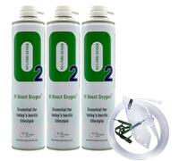 The Oxygen Store Hi Boost O2 Oxygen in a can 10l Each can Total 30L (3 Cans) Portable Oxygen Including 1 x Mask and Tubing Set - Great for Sport, Work, Health, Increased Concentration and Energy