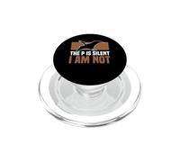 The P Is Silent I Am Not Pterodactyl Dinosaur Funny PopSockets PopGrip for MagSafe