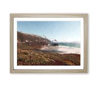 The Pacific Coast Highway In California Modern Art Framed Print | A2 Oak Framed Wall Art | Ready to Hang | Modern Beach Picture | Living Room Bedroom Lounge Office