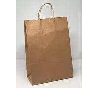 The Packaging Bubble 50 X Small Brown Twist Handle Kraft Carrier Bags