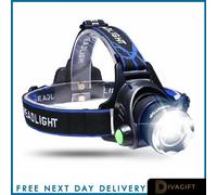 The Packaging Bubble General Packaging Zoom Headlamp Head Torch 9000 Lm Rechargeable T6 Led Headlight Flashlights Fish