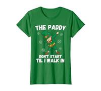 The Paddy Don't Start Til I Walk in - Funny St Patricks Day T-Shirt, Women, Kelly Green, Small