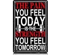 The Pain You Feel Today Is The Strength You Feel Tomorrow Metal Tin Sign Signs For Man Cave Wall Decor For Bedroom Farm Country Kitchen Decor Tin Signs 30X20 CM