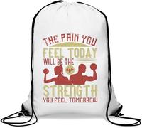 The pain you feel today, will be the strength you feel tomorrow Gym Sack Casual Drawstring Bag White