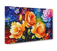 The Painted Roses Canvas Wall Art Print 30x20 Inch