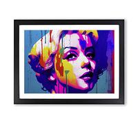 The Painted Woman Abstract Framed Wall Art Print A2 Black