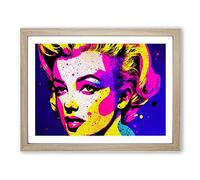 The Painted Woman Abstract Framed Wall Art Print A2 Oak