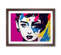 The Painted Woman Abstract Framed Wall Art Print A2 Walnut