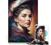 The Painterly Woman Jigsaw Puzzles for Teenagers 1000 Brain Workout Toy Simple Fun Image Assembly Cherished Gift (38x52cm)
