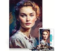 The Painterly Woman Jigsaws 1000 Pieces for Adults Brain Challenge Toy Peaceful Time Clear Cut Art Collectible (38x26cm)