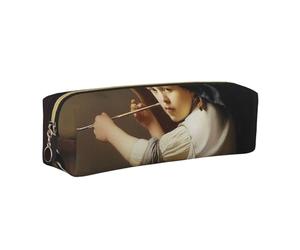 The Painting Controversy Leather Pencil Case Stationery Bag Pen Holder for Work & Office Zippered Pen Pouch