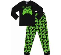 The Pajama Factory Boys Girls Player 1 Gaming Controller Long Cotton Pyjamas Green (9-10 Years)