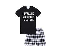 The Pajama Factory I Paused My Game to Be Here Gaming Woven SHORT Pyjamas (15-16 Years) Black