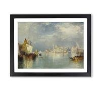 The Palace Of Cortez By Thomas Moran Classic Painting Framed Print | A4 Black Framed Wall Art | Ready to Hang | Classic Cityscape Picture | Living Room Bedroom Lounge Office