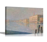 The Palazzo Ducale by Claude Monet Canvas Art Pictures Framed Hanging Stretched Wallart Bedroom Living Room Modern Artwork Large 76 x 50cm (30 x 20 inches)