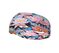 The Pale Lotus Flowers Sweat Band Headband for Men Women - Athletic Stretchable Breathable for Running Gym Tennis Yoga & All Sports