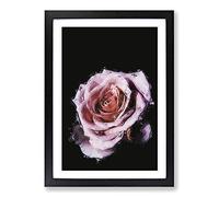The Pale Purple Rose in Abstract Framed Print | A2 Black Framed Wall Art | Ready to Hang | Abstract Floral Picture | Living Room Bedroom Lounge Office
