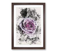 The Pale Purple Rose Watercolour Framed Print | A2 Walnut Framed Wall Art | Ready to Hang | Modern Floral Picture | Living Room Bedroom Lounge Office