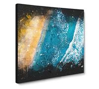 The Palm Coast in Florida Paint Splash Canvas Print | Gallery Wrapped 30mm Frame Wall Art | 20x20 inches | Ready to Hang | Modern Floral Picture | Living Room Bedroom Lounge Office